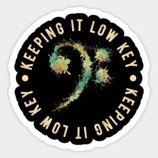 Bass Clef Retro - Keeping It Low Key Funny Music Lovers Gift Sticker